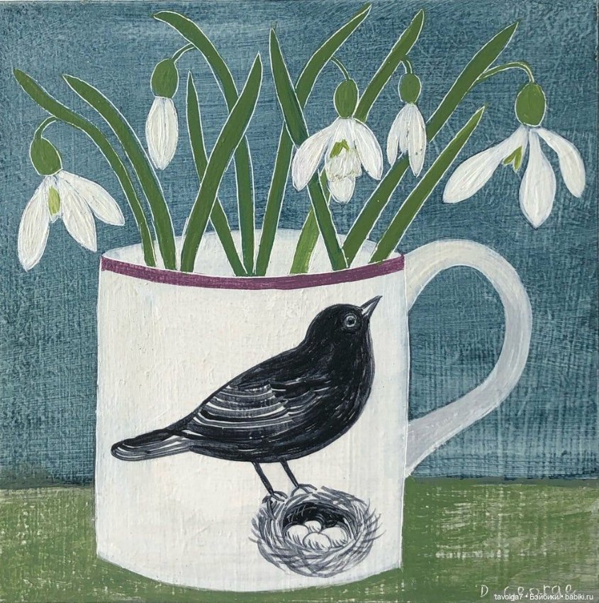 Подснежники - современные графика, линогравюры (фото 8)