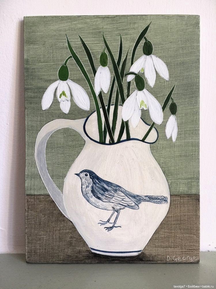 Подснежники - современные графика, линогравюры (фото 9)