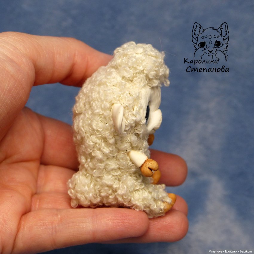 Веселые овечки — Игрушки в смешанной технике (мех и глина): Арт (фото 8)