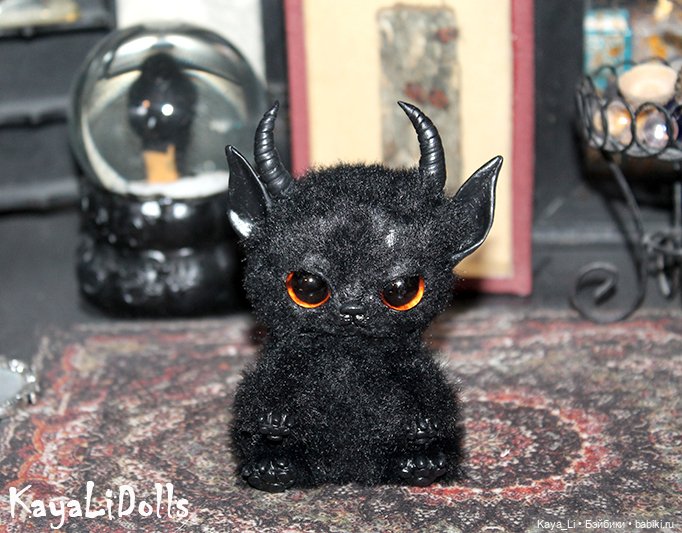 Котик готов — Игрушки в смешанной технике (мех и глина): Арт