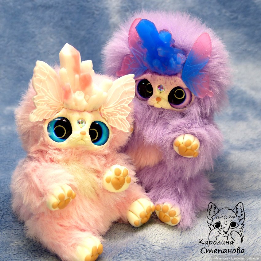 Хрустальный Ниппи — Игрушки в смешанной технике (мех и глина): Арт