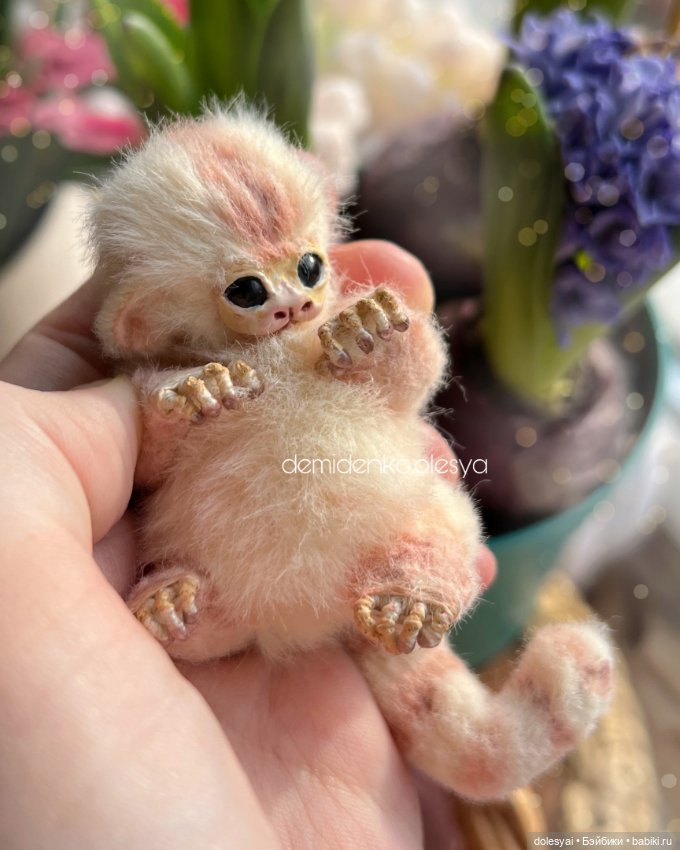 Обезьянка игрунка Лилу 🌼 — Игрушки в смешанной технике (мех и глина): Арт (фото 4)