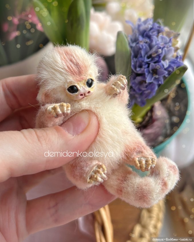 Обезьянка игрунка Лилу 🌼 — Игрушки в смешанной технике (мех и глина): Арт