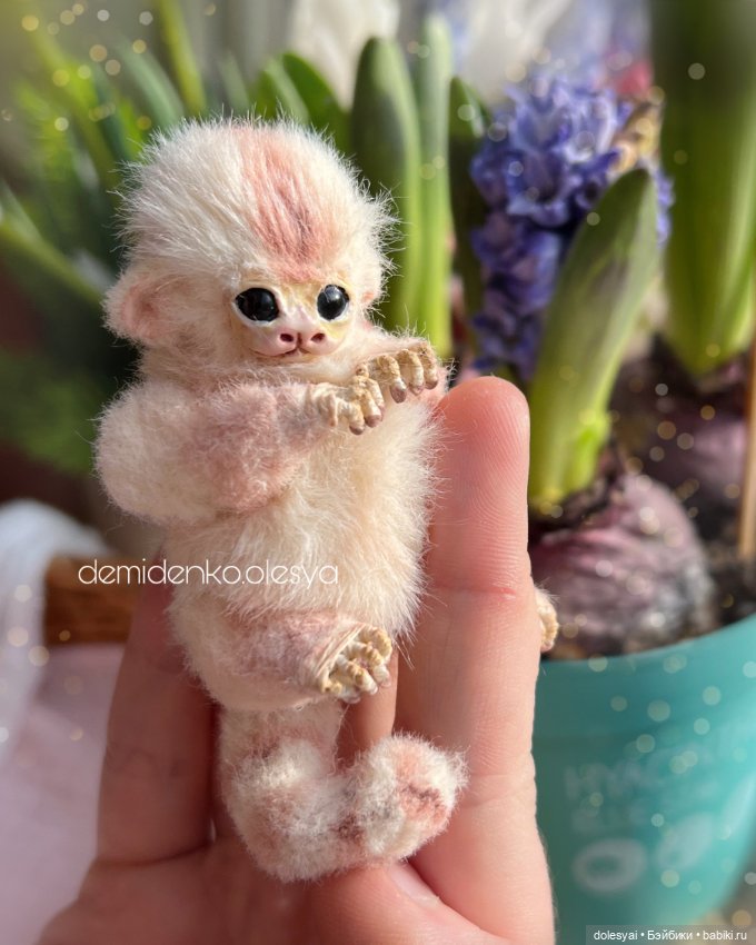 Обезьянка игрунка Лилу 🌼 — Игрушки в смешанной технике (мех и глина): Арт (фото 3)