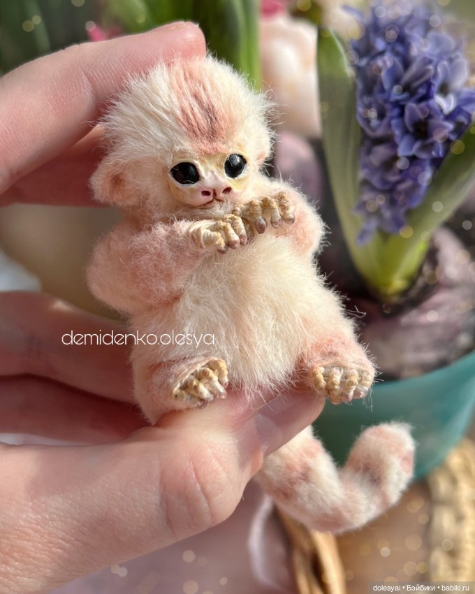 Обезьянка игрунка Лилу 🌼 — Игрушки в смешанной технике (мех и глина): Арт (фото 5)