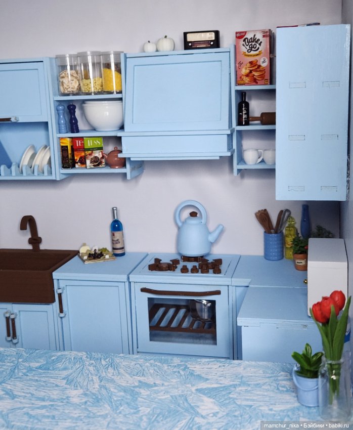 Новая кухня 💙 — Румбоксы и кукольные интерьеры: фото (фото 4)