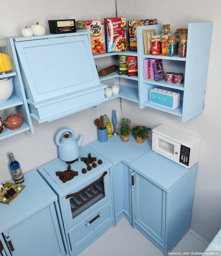 Новая кухня 💙 — Румбоксы и кукольные интерьеры: фото (фото 3)