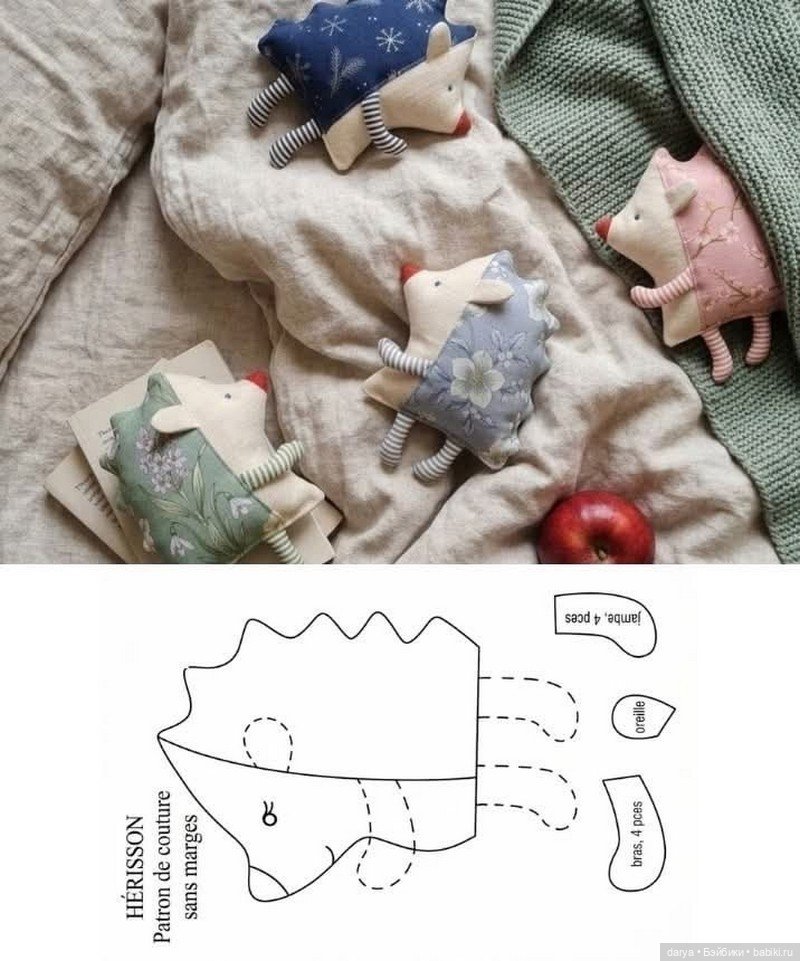 Шьем уют: выкройка очаровательного текстильного ежика