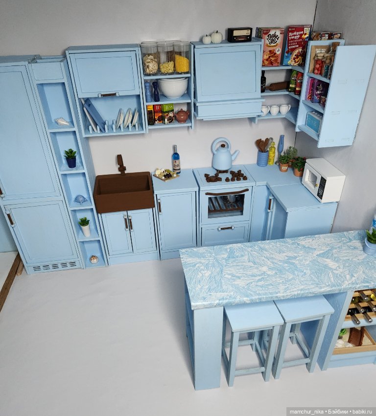 Новая кухня 💙 — Румбоксы и кукольные интерьеры: фото (фото 2)