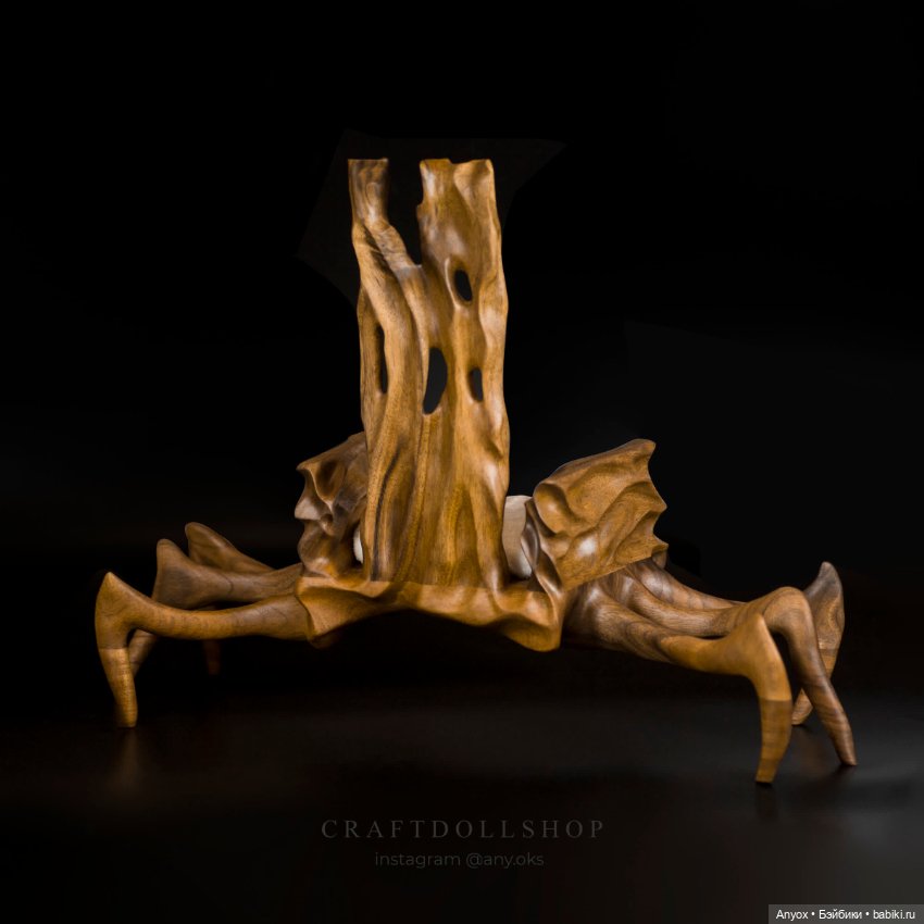 Деревянный Трон - Паук для кукол 1/4