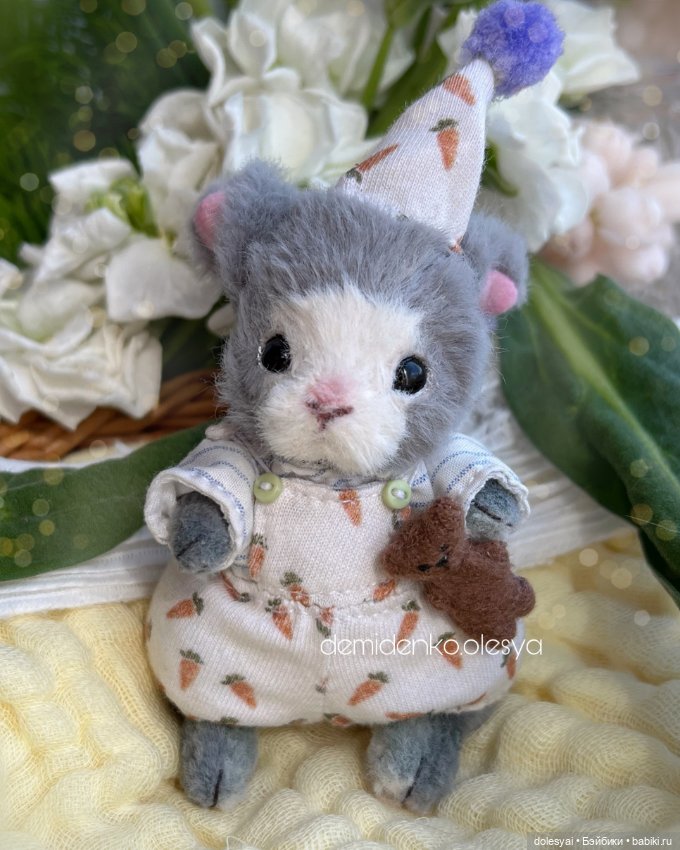 Кролик Мартин 🥕🐰 — Игрушки в смешанной технике (мех и глина): Арт (фото 2)