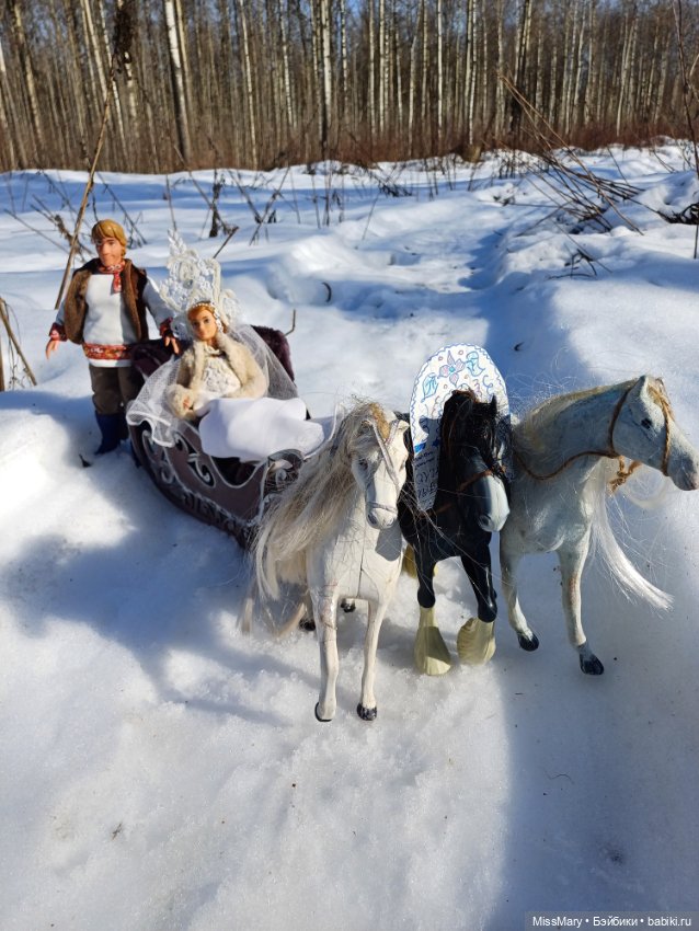 Ваня и Василина. Катание на санях