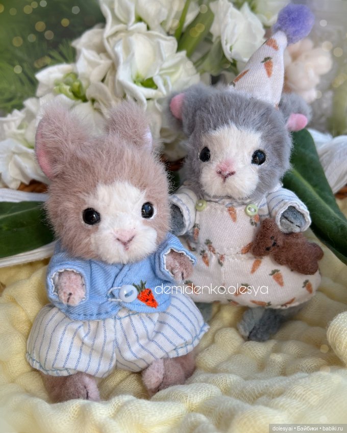 Кролик Мартин 🥕🐰 — Игрушки в смешанной технике (мех и глина): Арт (фото 4)