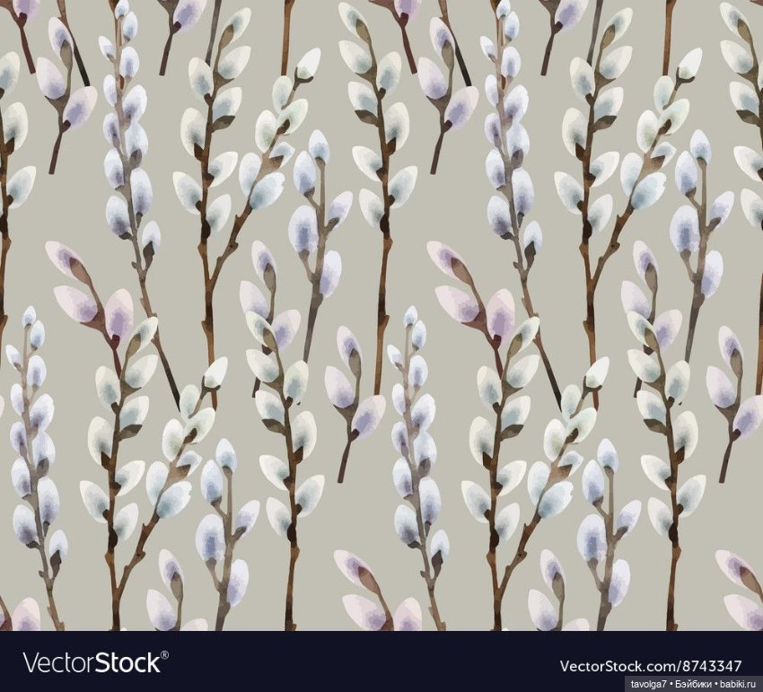 Верба - котики, вышивка, винтажные открытки