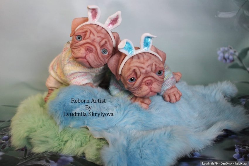 Готовимся к пасхе. Мопсик реборн (фото 3)