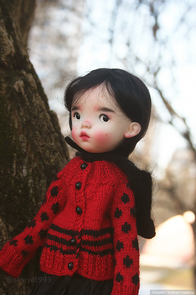 Весенняя прогулка 🖤❤️ — Куклы Landoudou и Birdie: Дизайнерский винил (фото 4)