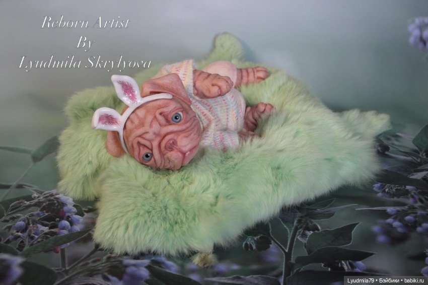 Готовимся к пасхе. Мопсик реборн (фото 4)