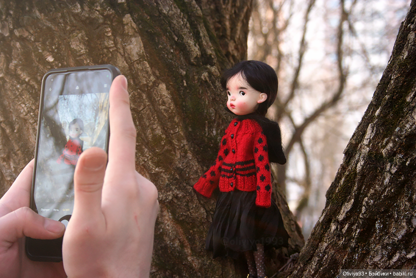 Весенняя прогулка 🖤❤️ — Куклы Landoudou и Birdie: Дизайнерский винил (фото 5)