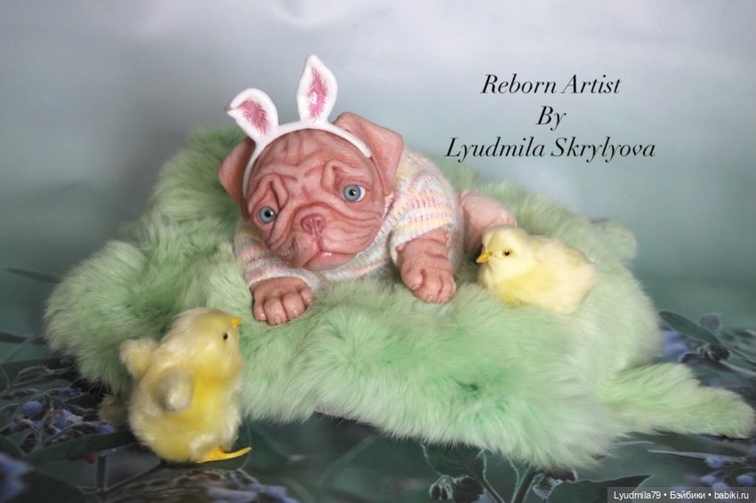 Готовимся к пасхе. Мопсик реборн (фото 5)