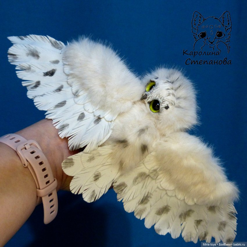 Полярный совенок — Игрушки в смешанной технике (мех и глина): Арт