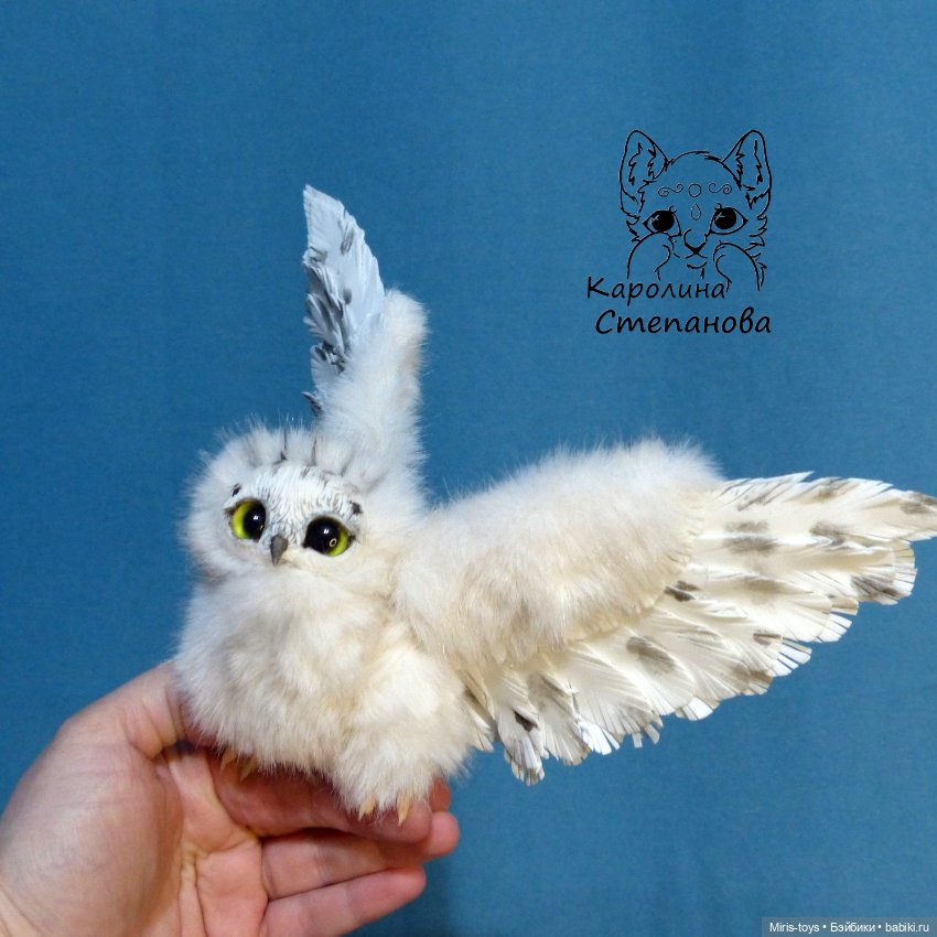 Полярный совенок — Игрушки в смешанной технике (мех и глина): Арт (фото 5)