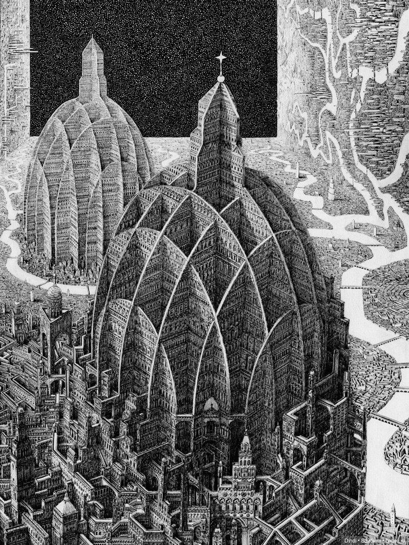 Магия одной линии: Невероятные мегаполисы Бена Сэка (Ben Sack) (фото 3)