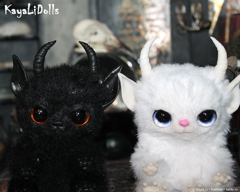 Котик, беленький — Игрушки в смешанной технике (мех и глина): Арт (фото 10)