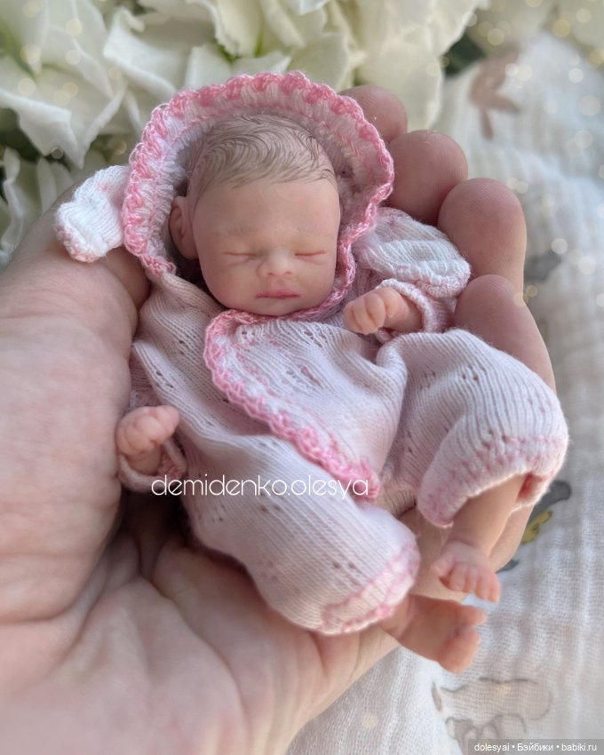 Миниатюрная кукла младенец Кира 🩷 (фото 6)