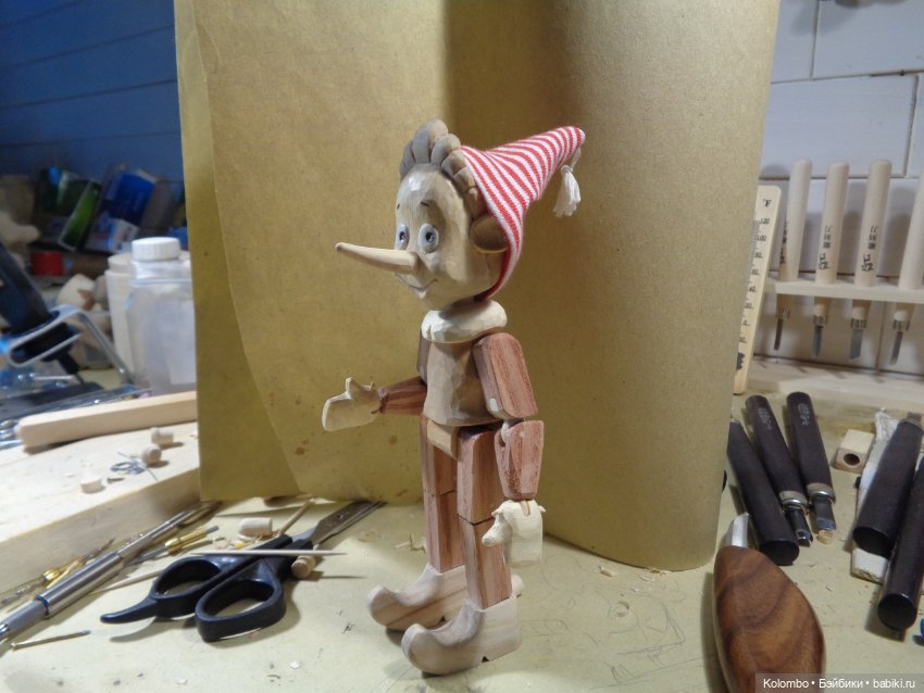 Буратино- ягодка — Авторские игрушки из дерева: резьба (фото 4)