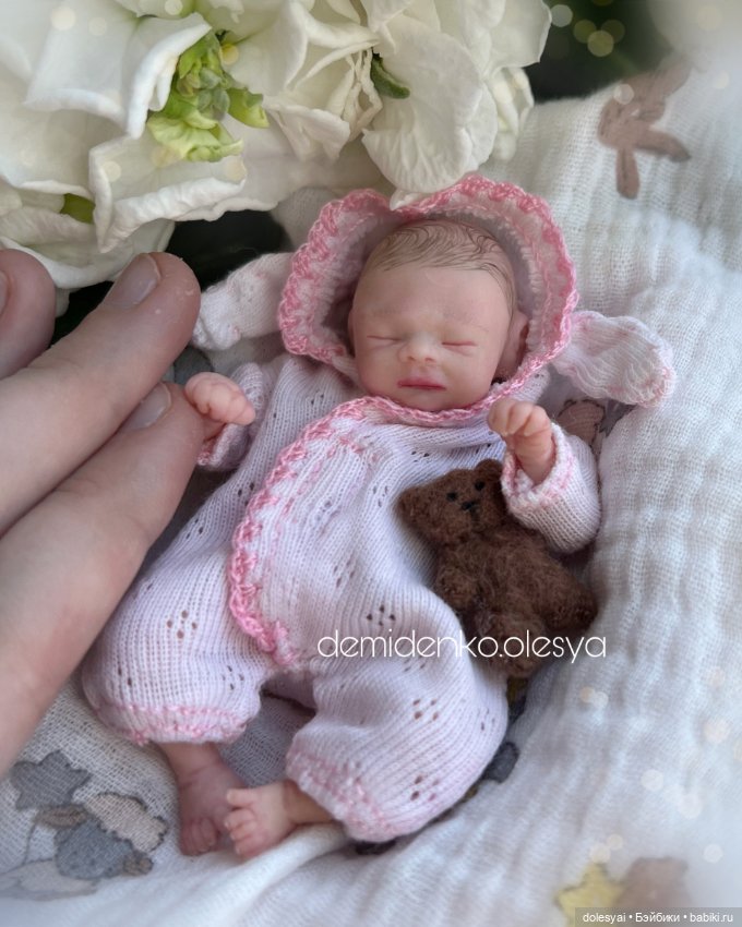 Миниатюрная кукла младенец Кира 🩷 (фото 5)