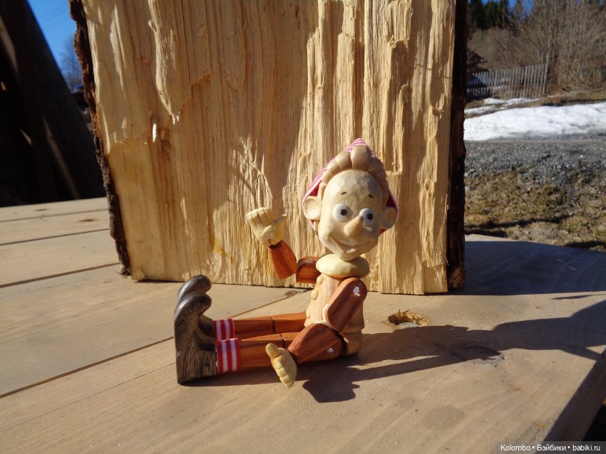 Буратино- ягодка — Авторские игрушки из дерева: резьба