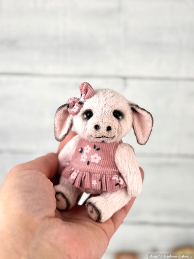 Тедди свинка Лола — Авторские мишки Тедди и друзья: фото (фото 5)