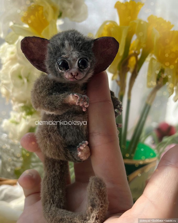 Сенегальский галаго Изя — Игрушки в смешанной технике (мех и глина): Арт (фото 6)