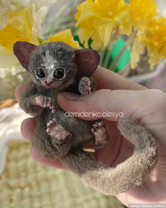 Сенегальский галаго Изя — Игрушки в смешанной технике (мех и глина): Арт (фото 5)
