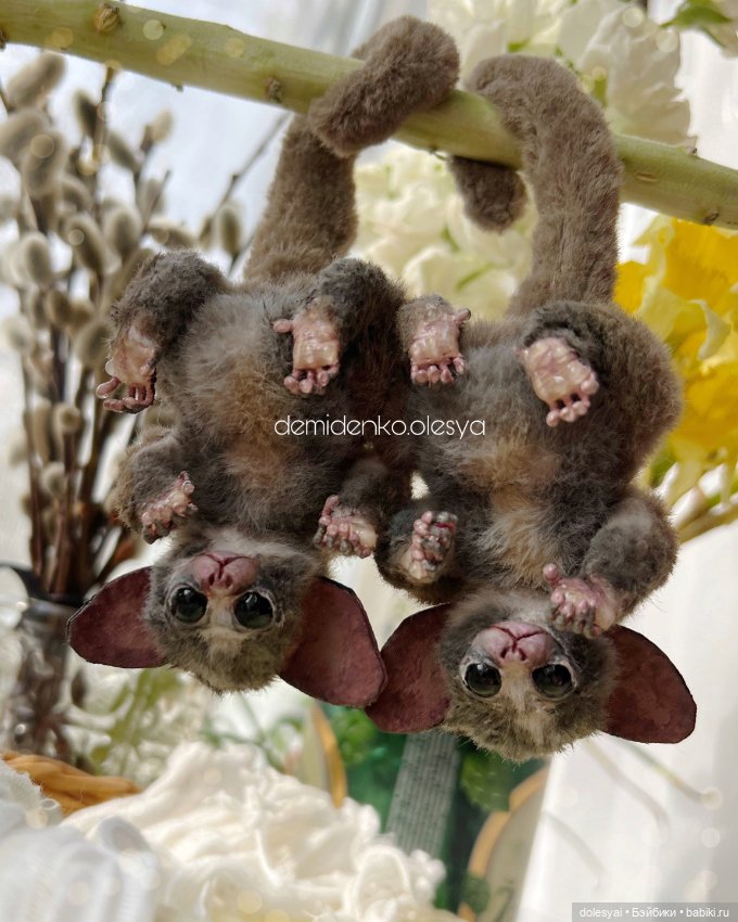Сенегальский галаго Изя — Игрушки в смешанной технике (мех и глина): Арт (фото 2)