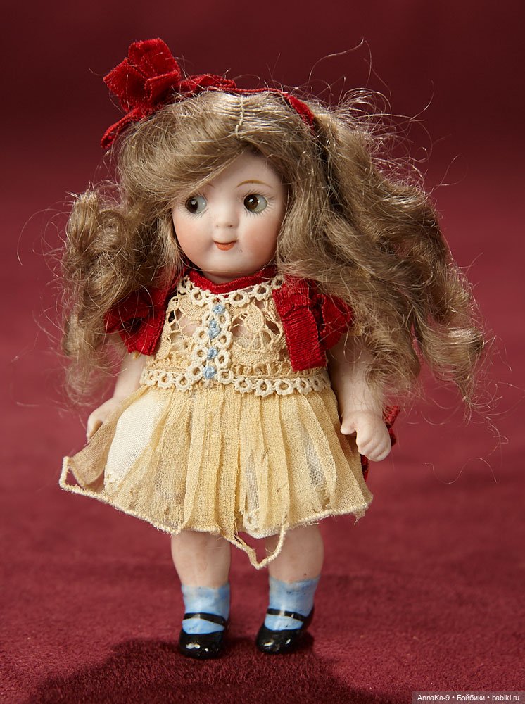 Кружево фриволите — Антикварные куклы Mignonette (Миньонетта): карманные (фото 3)