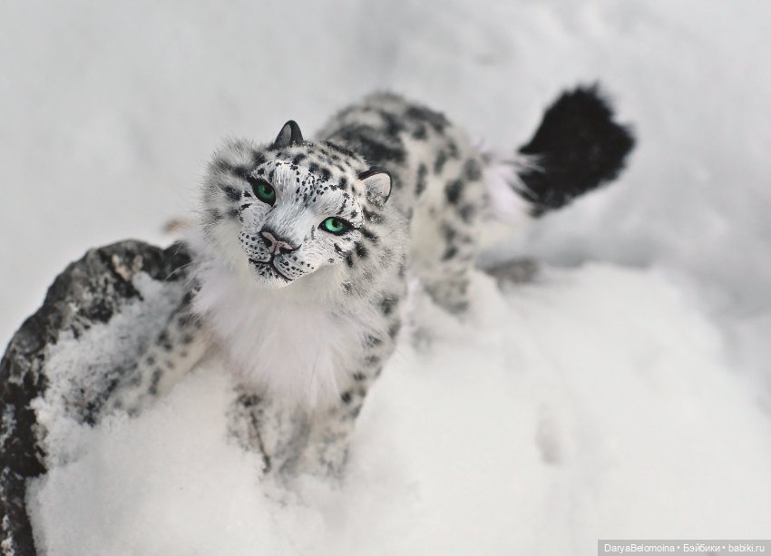 Снежный барс — Игрушки в смешанной технике (мех и глина): Арт (фото 5)