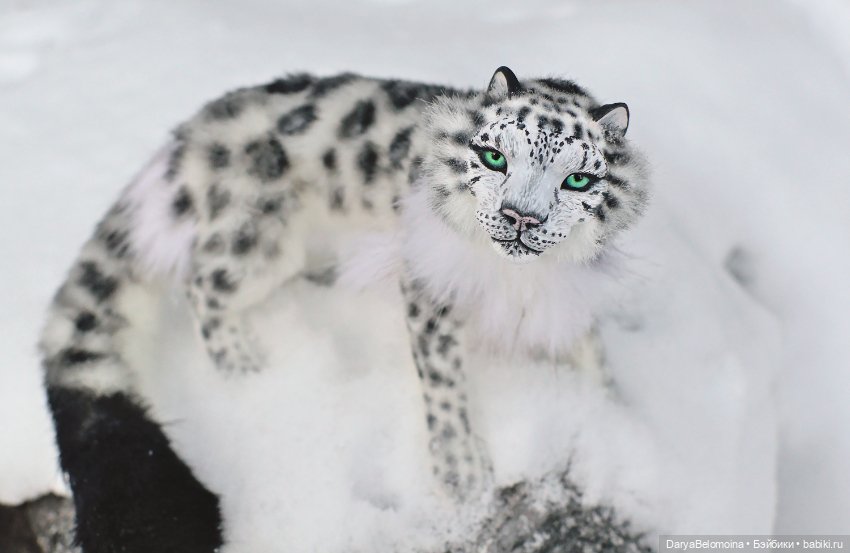 Снежный барс — Игрушки в смешанной технике (мех и глина): Арт (фото 4)