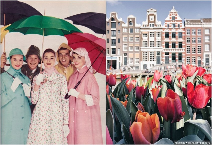 Весенние пальто 1950х и 1960х и тюльпаны (фото 9)