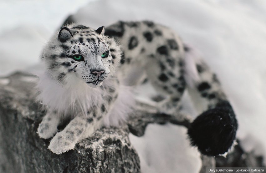 Снежный барс — Игрушки в смешанной технике (мех и глина): Арт (фото 9)