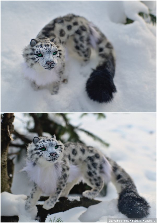 Снежный барс — Игрушки в смешанной технике (мех и глина): Арт (фото 10)