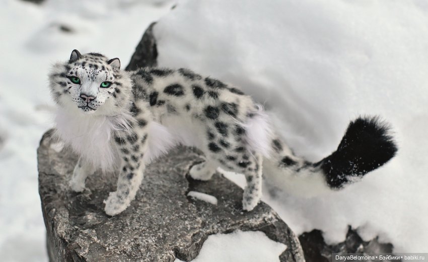 Снежный барс — Игрушки в смешанной технике (мех и глина): Арт (фото 6)