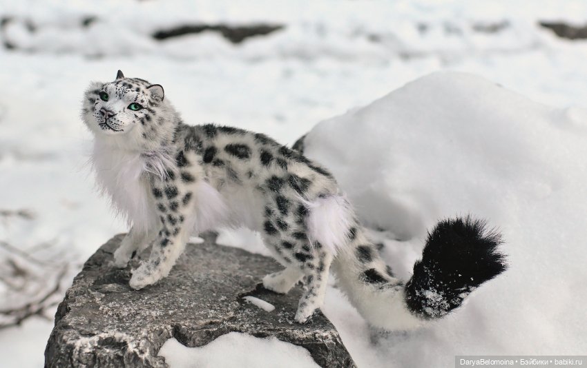 Снежный барс — Игрушки в смешанной технике (мех и глина): Арт (фото 7)