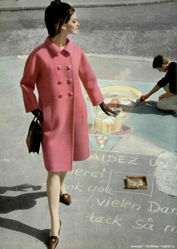 Весенние пальто 1950х и 1960х и тюльпаны