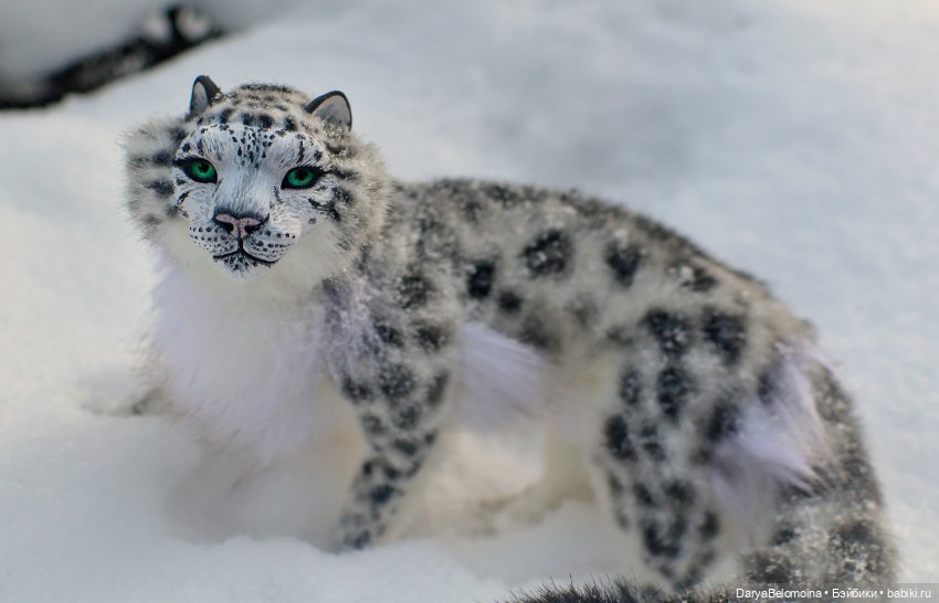 Снежный барс — Игрушки в смешанной технике (мех и глина): Арт (фото 2)