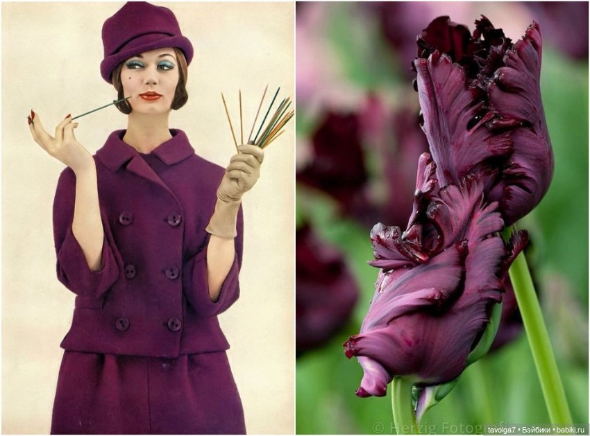 Весенние пальто 1950х и 1960х и тюльпаны