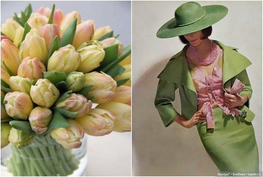 Весенние пальто 1950х и 1960х и тюльпаны