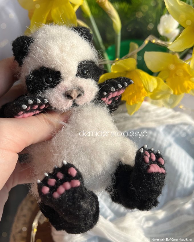 Панда Марфа 💞 — Игрушки в смешанной технике (мех и глина): Арт (фото 4)