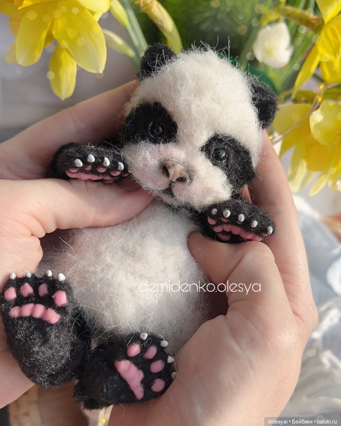 Панда Марфа 💞 — Игрушки в смешанной технике (мех и глина): Арт (фото 3)