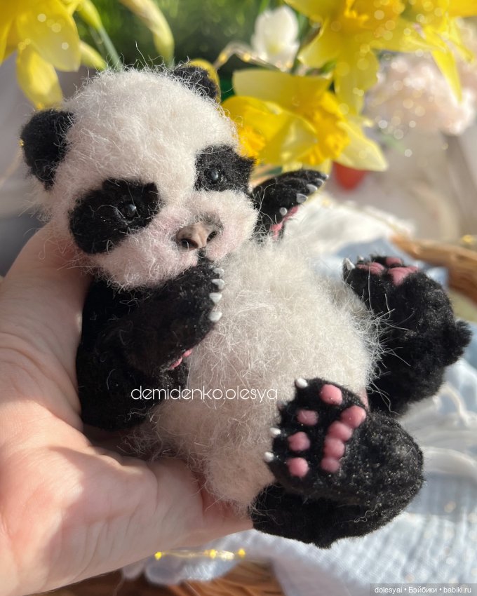 Панда Марфа 💞 — Игрушки в смешанной технике (мех и глина): Арт